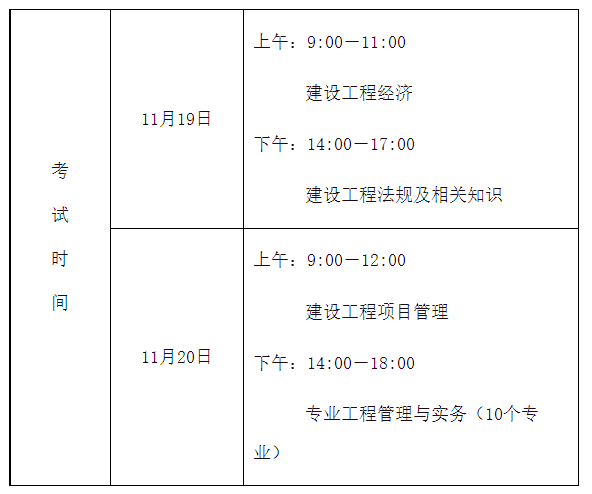 2022年一级建造师考试时间